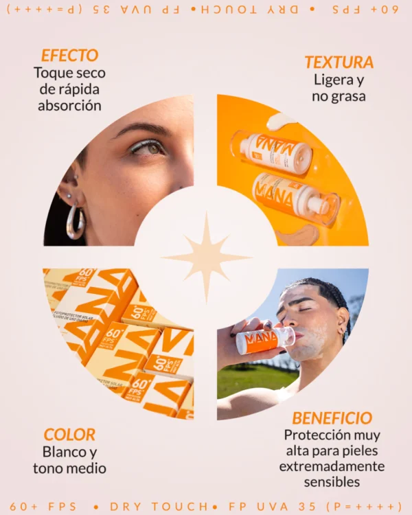 MANA Protector Solar 60+ FPS Tono Blanco 50 ml