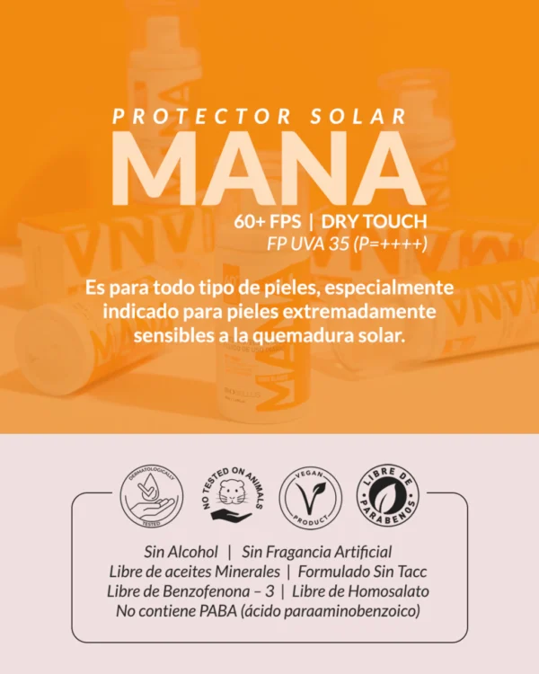 MANA Protector Solar 60+ FPS Tono Blanco 50 ml