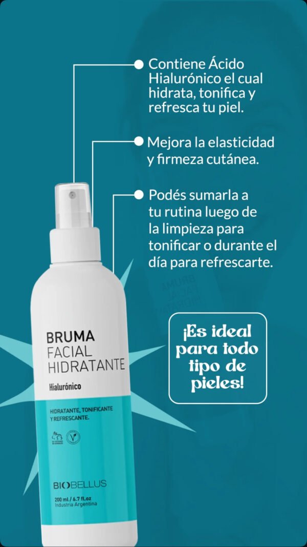 Bruma Facial Hidratante Hialurónico 200 ml